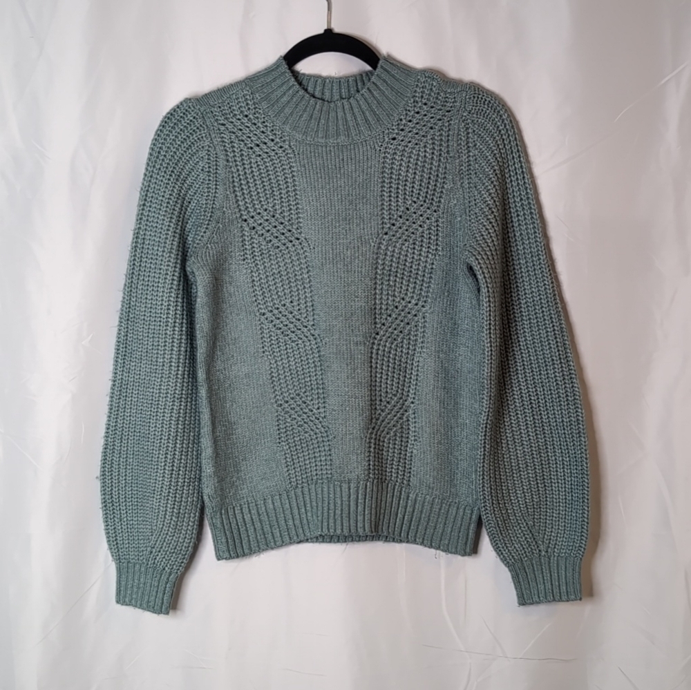 women's loft cable knit sweater Blue Size Xs   Knit Style Fall comfy stylish